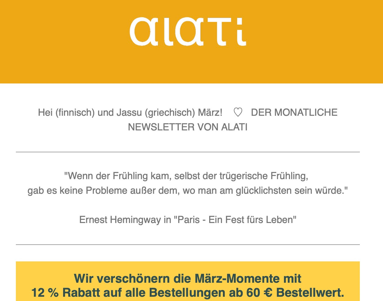 Unser schöner monatlicher Newsletter 🐚