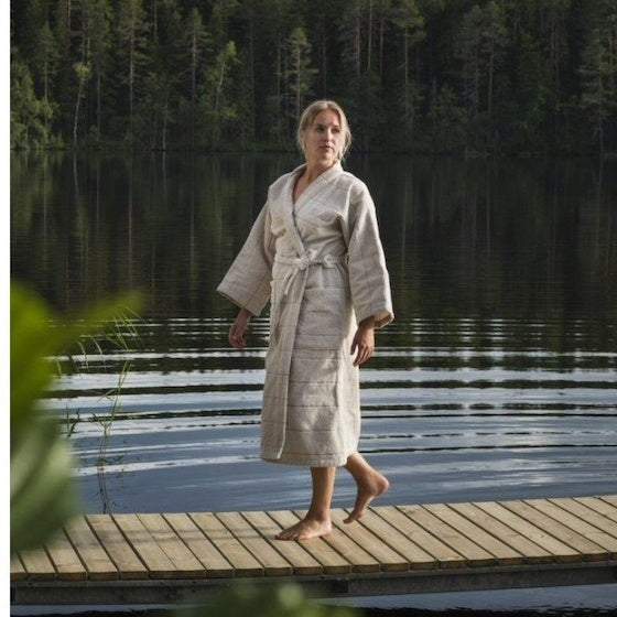Bademantel finnische sauna