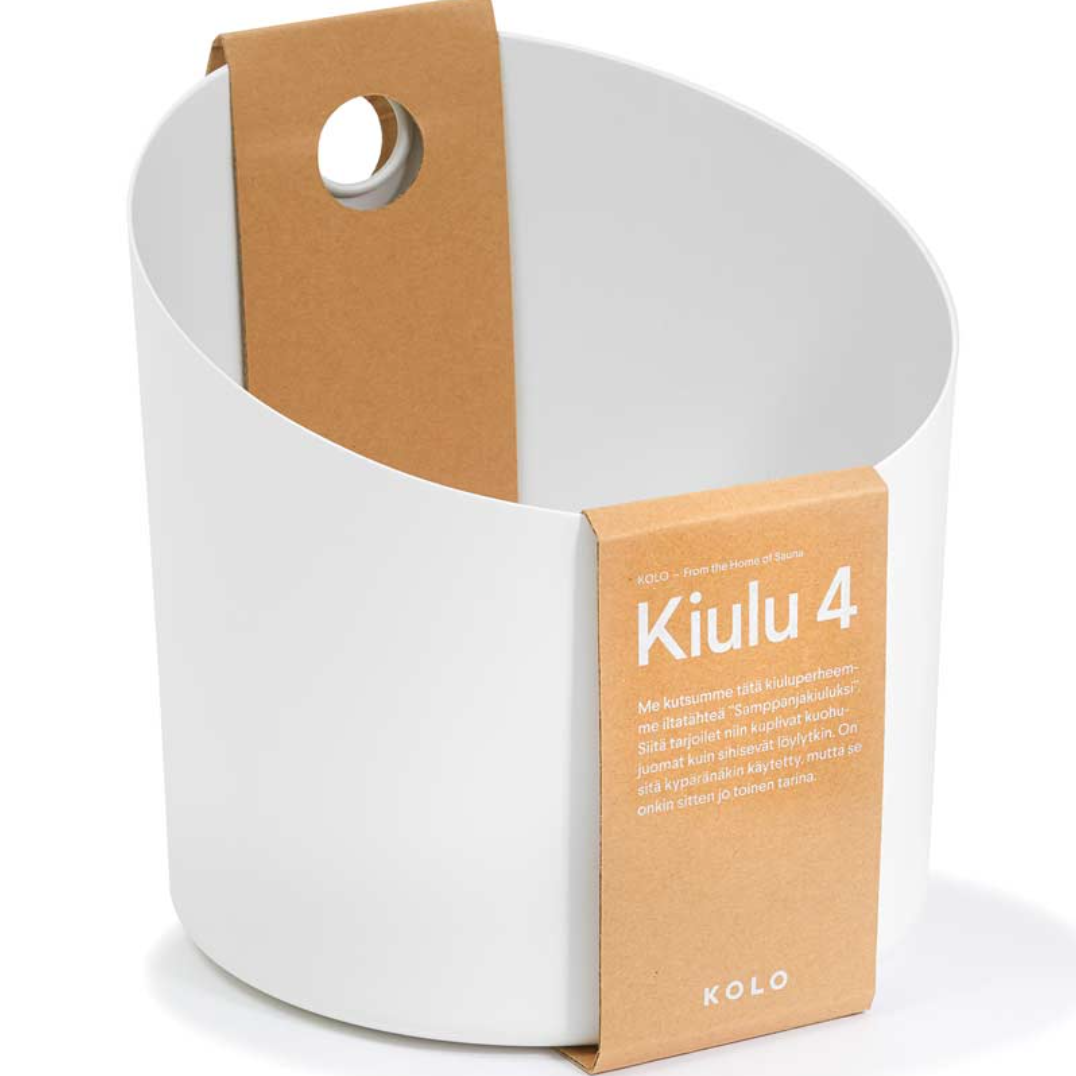 Saunaeimer Kiulu 4 weiß mit Kelle - von Kolo Sauna