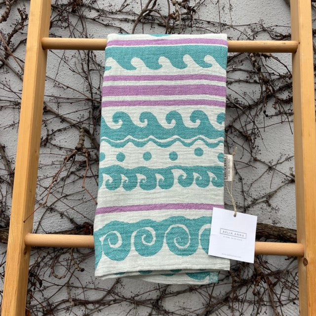 Strandtuch YIALOS Petrol-Rosa