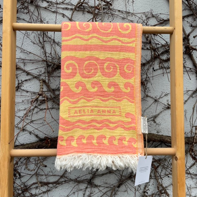 Strandtuch YIALOS Koralle-Gelb