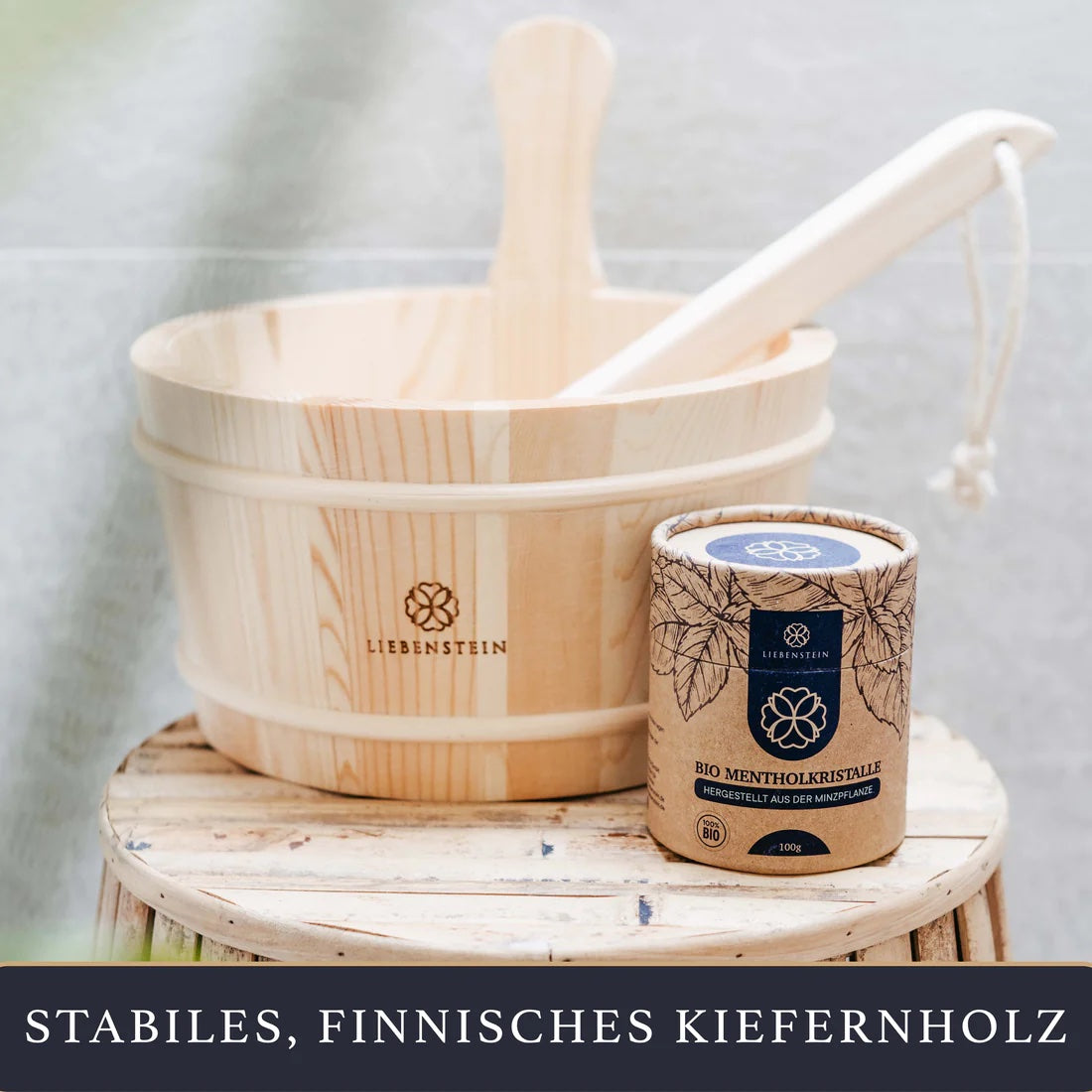 Saunaeimer mit Kelle - finnisches Kiefernholz 4 L