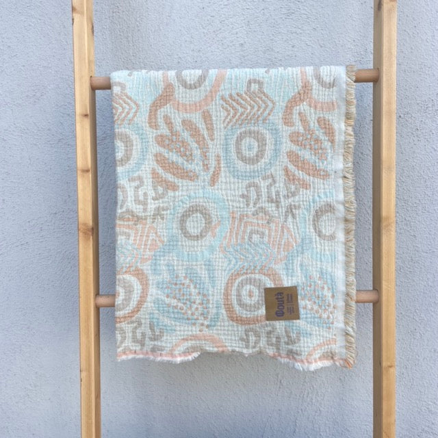 Strandtuch SPIRAL Light-Blue/Orange