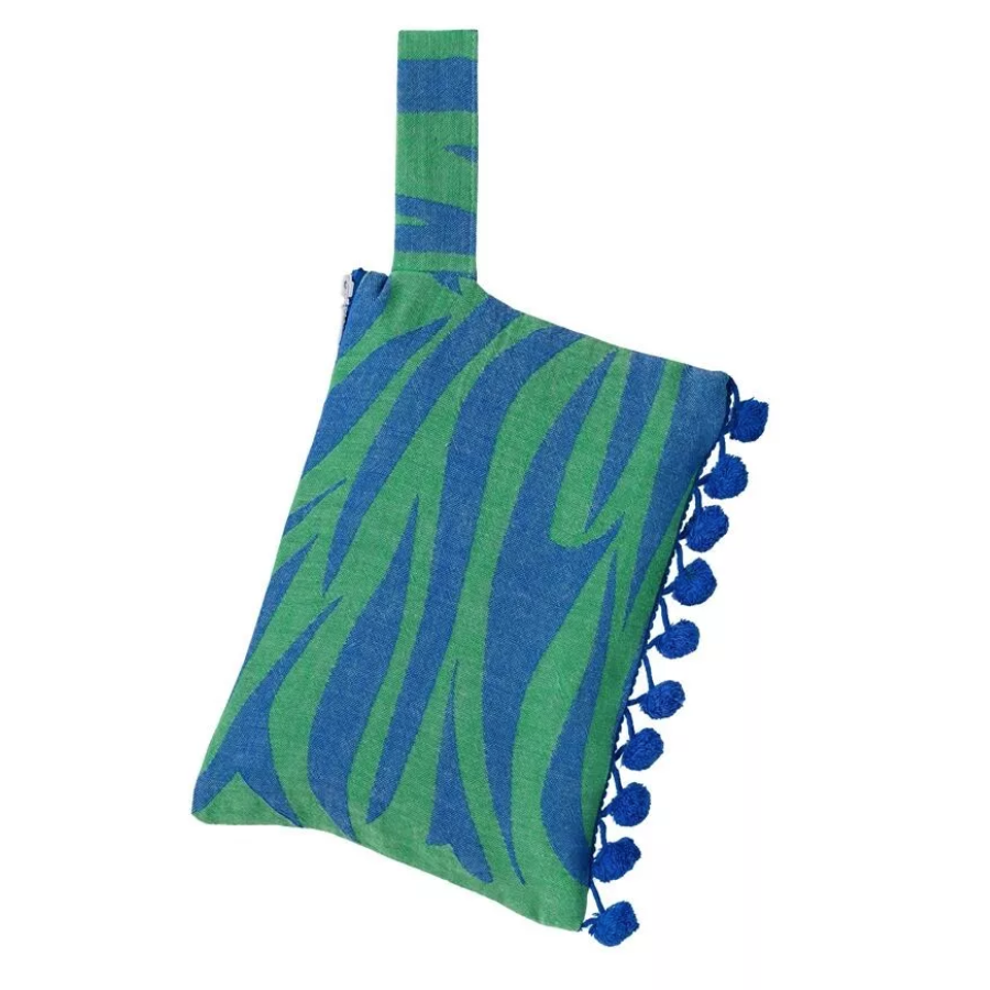 Clutch Strandtäschchen MILOS Blau-Limette