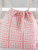 Mini-Rucksack für Urlaub, Sauna, Yoga - pink-weiß