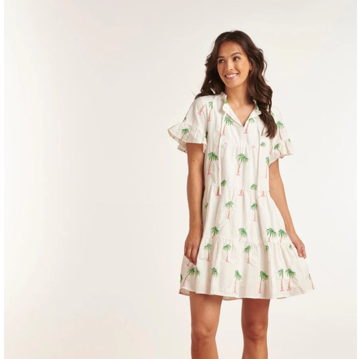 Sommerkleid mit Palmenprint von Smashed Lemon - Radikal reduziert