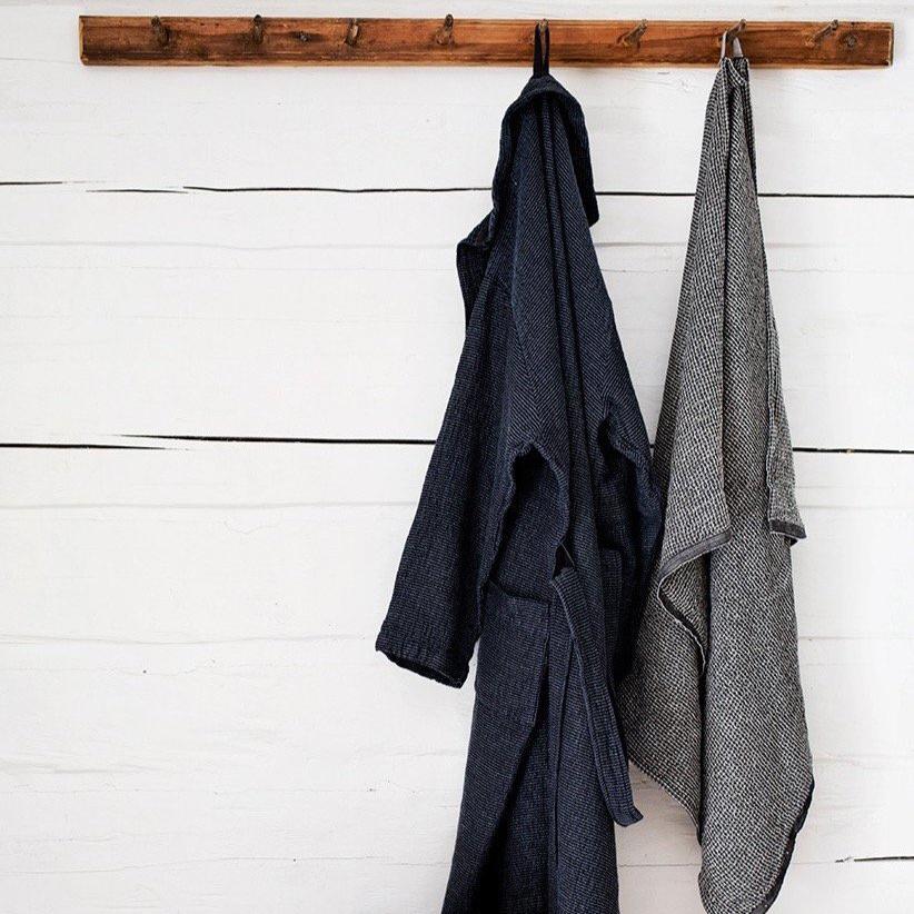 TERVA Bademantel Leinen-Tencel-Baumwolle von Lapuan Kankurit, black-linen